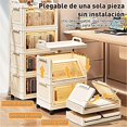 thumbnail image 2 of Gabinete de Almacenamiento Plegable Estilo francés, Cierre magnético, Organizador Cuadrado de plástico con múltiples estantes para Juguetes, bocadillos, Cocina - No Requiere ensamblaje, 2 of 9