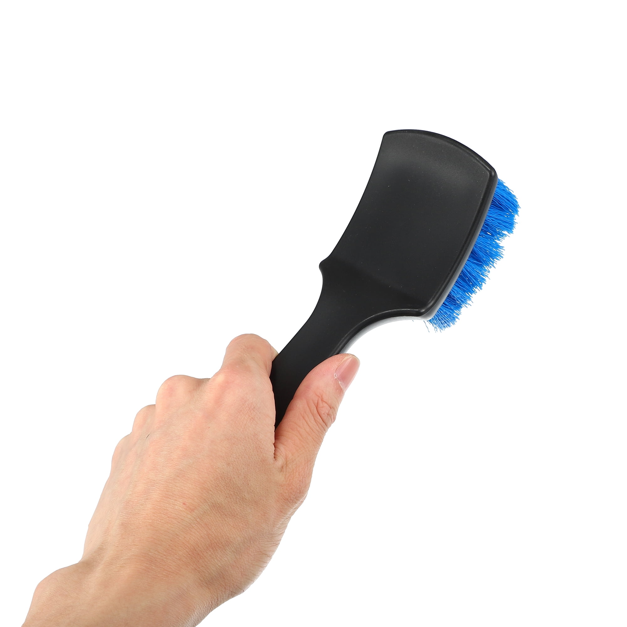 Unique Bargains Short Handle Wheel Tire Brush Soft Bristles Car Wash Blue