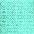 thumbnail image 1 of Ahgly Company Machine Washable Indoor Square Solid Turquoise Blue Modern Area Rugs, 3' Square, 1 of 4