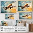 thumbnail image 4 of Designart "Blue Plane Under Abstracted Cloud" Transportation Floater Framed Canvas Wall Art, 4 of 7