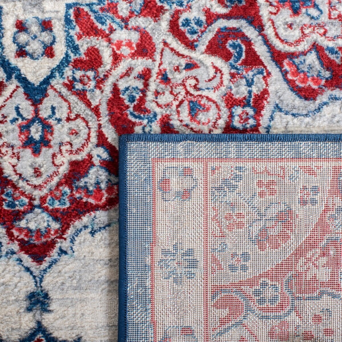 SAFAVIEH Brentwood Dimitri Floral Bordered Area Rug, 9' x 12', Ivory/Red