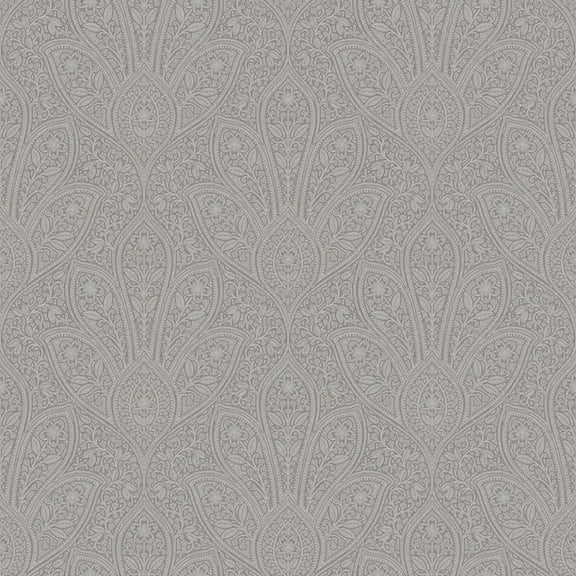 Concord Wallcoverings Textured Wallpaper damask floral tiles, Grey, 21 In x 33 Ft (56 sq. ft), FH37548