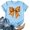 Light Blue, variant on Women's Casual Printed Crew Neck Short Sleeve T-Shirt Soft Breathable Summer Top