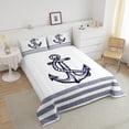 thumbnail image 4 of Erosebridal Anchor Comforter Sets Queen Size,Nautical Theme Bedding Queen Comforter Set,Stripes Decor,Reversible,3Pcs, 4 of 8