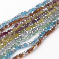 thumbnail image 1 of Electroplate Glass Bead Strands Half Silver Plated Faceted Rondelle Mixed Color 4x3mm Hole: 1mm about 120~128pcs/strand 16.14 inch(41cm), 1 of 2