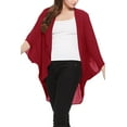 thumbnail image 4 of Women's  Loose Fit 3/4 Sleeves Kimono Style Cover Up Solid Cardigan S-3XL, 4 of 4