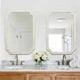 thumbnail image 5 of Sintosin Farmhouse Big White Mirror, Large Wood Frame Wall Mirrors Wall Mounted Decorative with Arched Corners, 36" x 25" Farmhouse Bathroom Vanity Mirror, 5 of 8