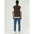 thumbnail image 5 of DARING DIVA Men's Sleeveless Open Front Asymmetric Hem Cardigan Vest 38 Brown, 5 of 6