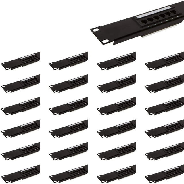 Buyer's Point 12 Port Cat6 Patch Panel with Punch Down Tool and Cable Management System Pack of 25