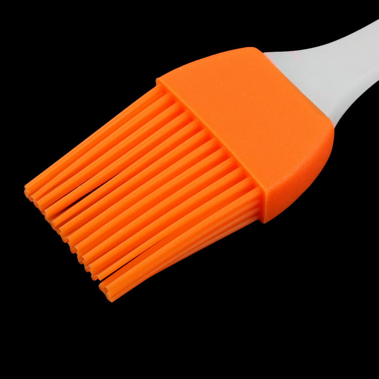 Uxcell Kitchen Silicone Head Heat Resistant Baking Basting Cooking Pastry Brush Orange, Beige