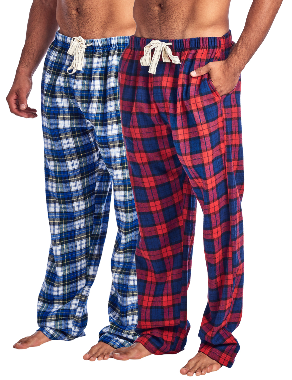 Mens Flannel Plaid Checkered Pajamas PJ Casual Sleep Lounge Pants 100/% Cotton