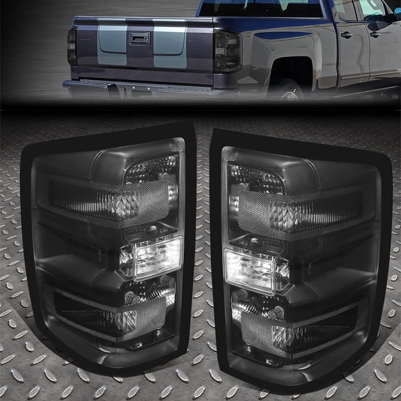 Nuvision for 14-19 Silverado Smoked Lens LED Rear Tail Light Brake Lamp W/Wiring Harness