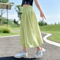thumbnail image 2 of UJNDER Girls Lightweight and Skirt Combo Breathable Ice Silk Casual Loose Fit Girls Wide Leg Pants,Light Green,9-10 Years, 2 of 4