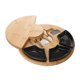 thumbnail image 1 of Tabla de quesos de bambú y juego de cuchillos para vino, grande y gruesa, de madera natural. negro, 1 of 8