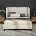 thumbnail image 6 of Furniture of America Paent Fabric Upholstered Platform Queen Bed in Beige, 6 of 11