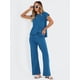 thumbnail image 3 of LILLUSORY - Conjunto de 2 piezas para mujer, casual, elegante, de punto, manga casquillo, parte superior alta y baja y pantalones pliss de cintura elástica, 3 of 3