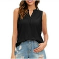 thumbnail image 2 of MORESEC Summer Sleeveless Tank Tops For Women Round Neck Eyelet Curved Hem Casual Beachwear Basic Solid Tops Vacation Fashion Clothes, Black L, 2 of 4