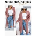 thumbnail image 6 of Hibeli Women Casual Long Sleeve Open Front Solid Color Knit Cardigan, 6 of 7