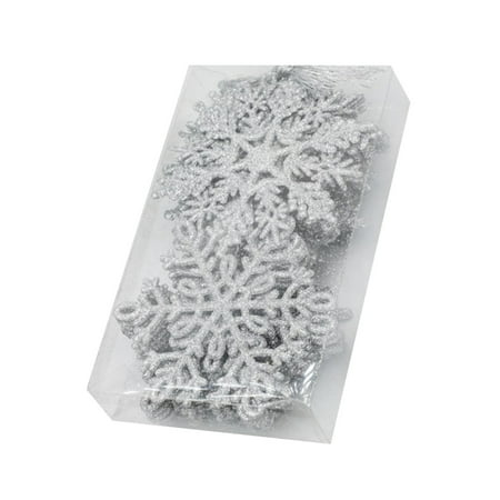 

Outfmvch christmas decorations home decor Christmas Sparkling Snowflake Pendant Christmas Tree Decoration Pendant Set Snowflake Christmas Tree Decoration Gift A Box Of 24 Pieces