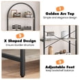 thumbnail image 5 of Faitaliicy 5 Tier Bookshelf Arched Standing Tall Bookcase Metal Frame Open Storage Rack Modern Display Rack Large Wood Book Shelf For Bedroom Living Room Office Study Room, 5 of 9