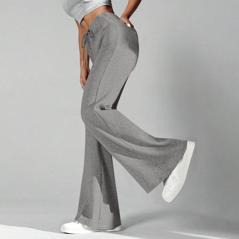 APEXFWDT Women's High-Waisted Flare Sweatpants Loose Drawstring