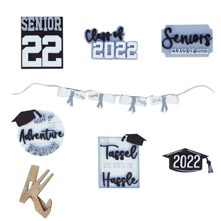 

Midewhik Decor for Tray Graduation Tiered Class Off 2022 Farms House Rustic Tiered For Home Room Table Mantle Trays