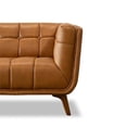 thumbnail image 5 of Allen Mid-Century Modern Tufted Back Genuine Leather Sofa in Tan, 5 of 7