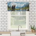 thumbnail image 3 of Forest Bear Cabin Curtains Valances for Home Decor Misty Mountains Jungle Rainforest Stream River Natural Landscape Window Treatment Valance Curtains for Bathroom 54 by 18 in, 1 Panel, 3 of 6