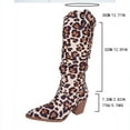 thumbnail image 2 of SACFOF Womens Classic Tall Knee High Block Heel Fashion Boots Animal Print Pointed Toe Chunky Heel Shoes, 2 of 7