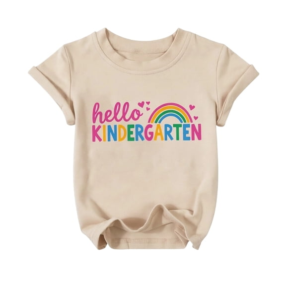 Girls Stylish Graphic Tees With Prints Casual Shirts For Children Youth Top Back To School Age 2-13