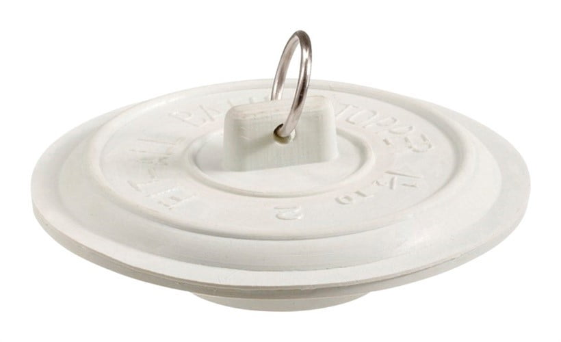 6-Pack Aqua Plumb Flat Drain Stopper Rubber Suction W/ Tab C0490 Sink Tub White 