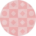 thumbnail image 1 of Ahgly Tapis Rond Lavable en Machine Intérieur Transitionnel Rouge Pastel Rose, 3 Pieds Rond, 1 of 7