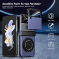 thumbnail image 6 of Magnetic for Samsung Galaxy Z Flip 4 Case with Ring Holder, [Hinge Protection] Built in Screen Protector & Camera Protection Slim Thin Hard PC Kickstand Shockproof Protective Case, Blue, 6 of 7