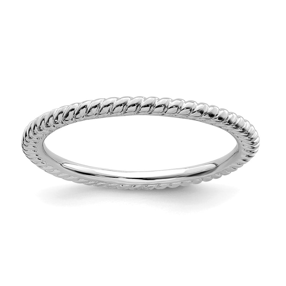 Best Quality Free Gift Box Sterling Silver Rhodium-plated Twist Ring by Stackable Expressions