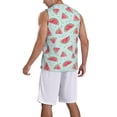 thumbnail image 2 of Pofeuu Watermelon Print Basketball Jersey, Shirts for Men Youth Basketball Jersey Crew Neck-Medium, 2 of 6