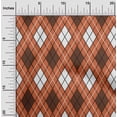 thumbnail image 1 of oneOone Polyester Lycra Orange Fabric Argyle Check Craft Projects Decor Fabric Printed By The Yard 56 Inches Wide, 1 of 4