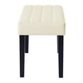 thumbnail image 4 of Corliving California Tufted Faux Leather Bench with Wood Legs for Entryway Bench, End of Bed, Hallway, Living Room, Bedroom, Front Entry, Window, and more, 4 of 8