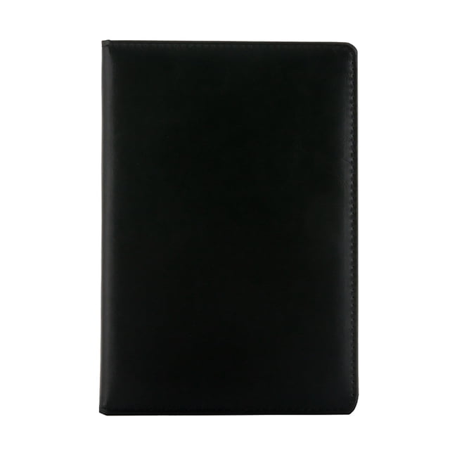 Leather Column Notebook Black Business Meeting Journal Agenda Diary Notebook Simple Office Writing Notebook for Daily Use,Leather Notebook,Office Journal,B,1PC