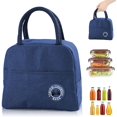 thumbnail image 1 of Bolsa de almuerzo, bolsa de picnic, bolsa de almuerzo, bolsa térmica, paquete de almuerzo pequeño, bolsa fresca, mini pequeña, bolsa aislante para el trabajo, la escuela y en el viaje, excursión, comi Feliz Sencillez, 1 of 5