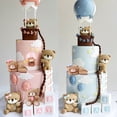 thumbnail image 2 of Adorno para tarta de oso rosa y azul, adorno para muñeca de oso, decoración para tarta de cumpleaños, primer cumpleaños de bebé, niño y niña, revelación de género, 2 of 5