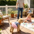 thumbnail image 5 of Layered Tutu Skirt Pet Dress Bow Knot Cotton Summer Apparel Blue White Cute Outfit for Small Medium Dogs M, 5 of 8