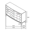 thumbnail image 5 of Heon Wide Dresser, 8 Drawers w Round Nickel Knobs, Natural Brown Pine, 5 of 5