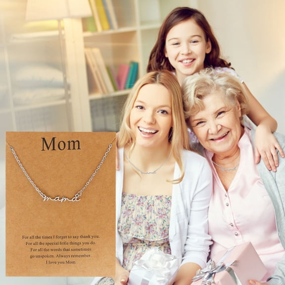 YYKihy Mama Necklace For Women Silver Gold & Rose Gold Mom Jewelry For Women Gifts For New Mom Mom Gift For Pregnant Friend Mom To Be Gifts With Cards