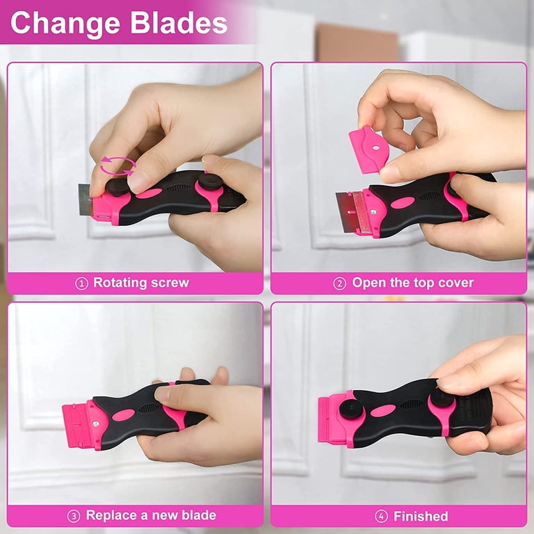 Thinkwork Razor Blade Scraper Set, Pink, 2-Pack with 20 Blades photo 3