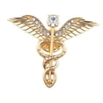 thumbnail image 4 of Broche con forma de cruz de alas de Ángel Yinane oro, 4 of 8