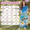 thumbnail image 7 of Uourmeti Girls Summer Maxi Dresses Crew Neck Short Sleeve Casual Flowy Tiered Long Dress with Pockets (Sea Turtle Plumeria), Size 7-8 Years, 7 of 7