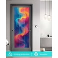 thumbnail image 5 of Window Privacy Film Orange Blue Pink Stained Glass Window Film Decorative Sun Block Window Cover Modernism Water Ripple Moire Window Clings Static Adhesive Sticker for Bathroom 17.7"x39.3", 5 of 7
