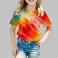 thumbnail image 2 of Girls Summer Tops Size 6 Floral Print T Shirt Top Kids Relaxed Fit Back To School Clothes for Teens Graduation Casual Summer Tops, 2 of 4