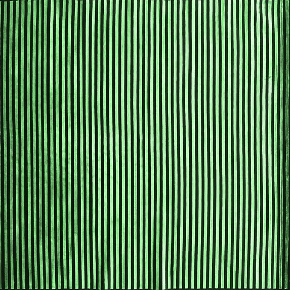 Ahgly Company Indoor Square Abstract Emerald Green Contemporary Area Rugs, 7' Square