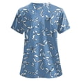thumbnail image 4 of NIEWTR Women's V Neck Patterned Scrub Tops Breathable Medical Work Tunics with Pockets Stretch Fabric(Blue,M), 4 of 5